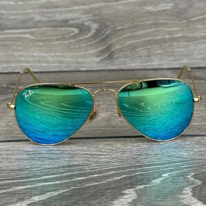 Ray-Ban Aviator RB 3024 Large Gold Frame Sunglasses Polarized Lens *Frames Only*